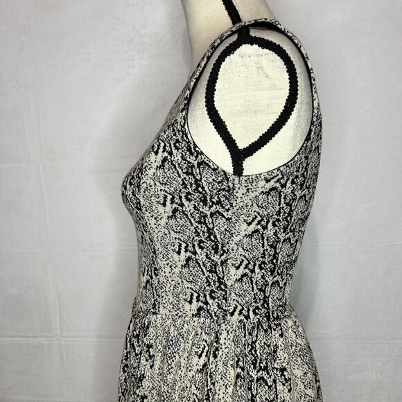 Jack Midi A-Line Snakeskin Tank Dress Sleeveless Round Neck Tan/Black Sz S - Picture 5 of 8
